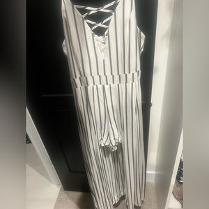 Black & white stripped jumpsuit